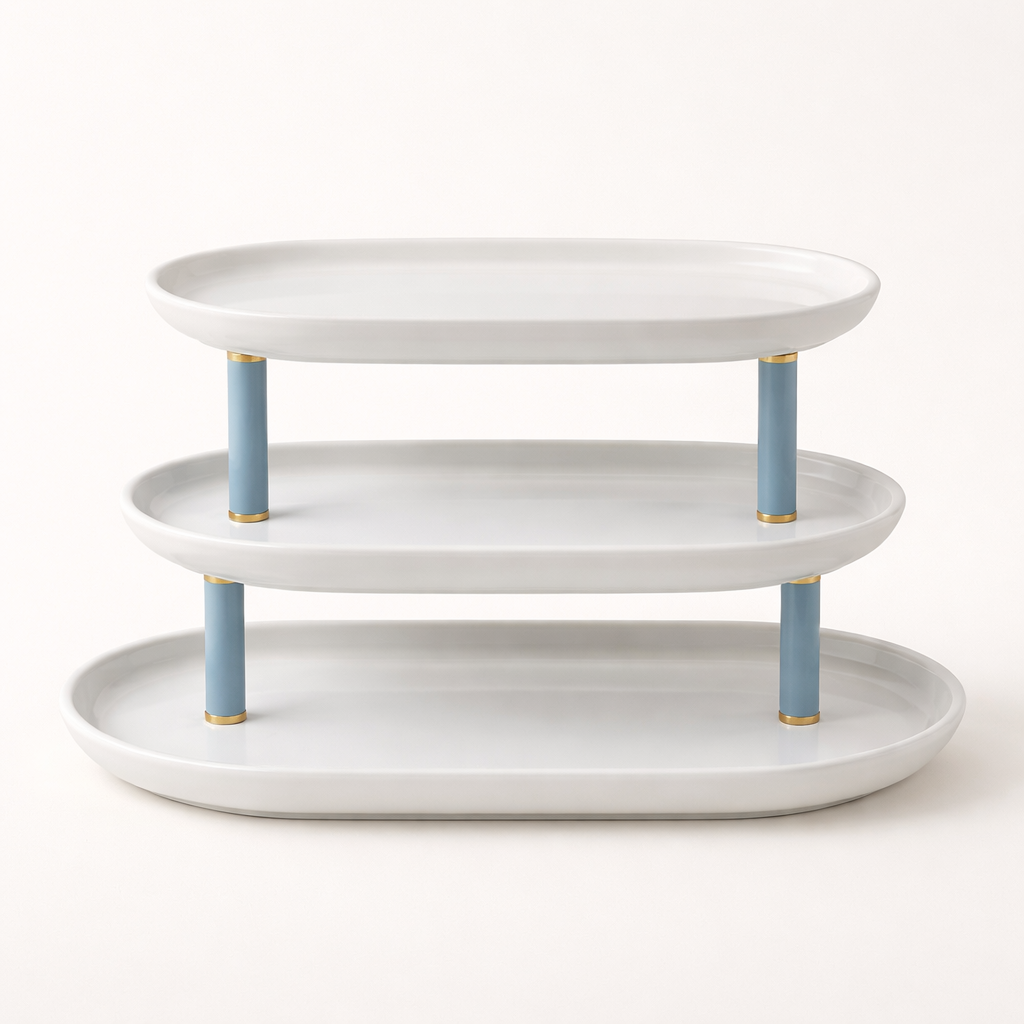 Stackable Serving Platter Set, 3 Pieces - front