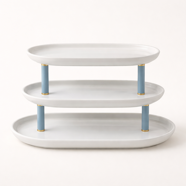 Stackable Serving Platter Set, 3 Pieces - front