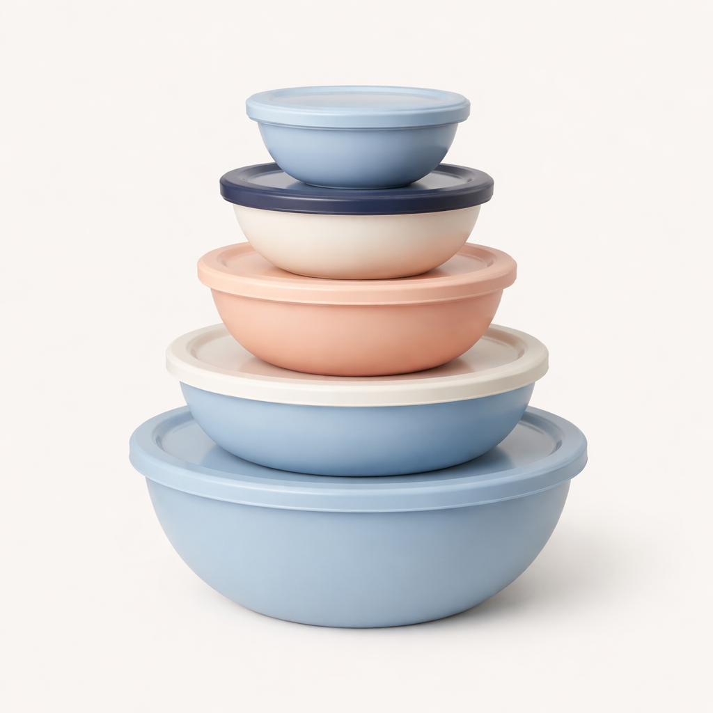 Nesting Prep Bowl Set with Lids, 6 Pieces - front