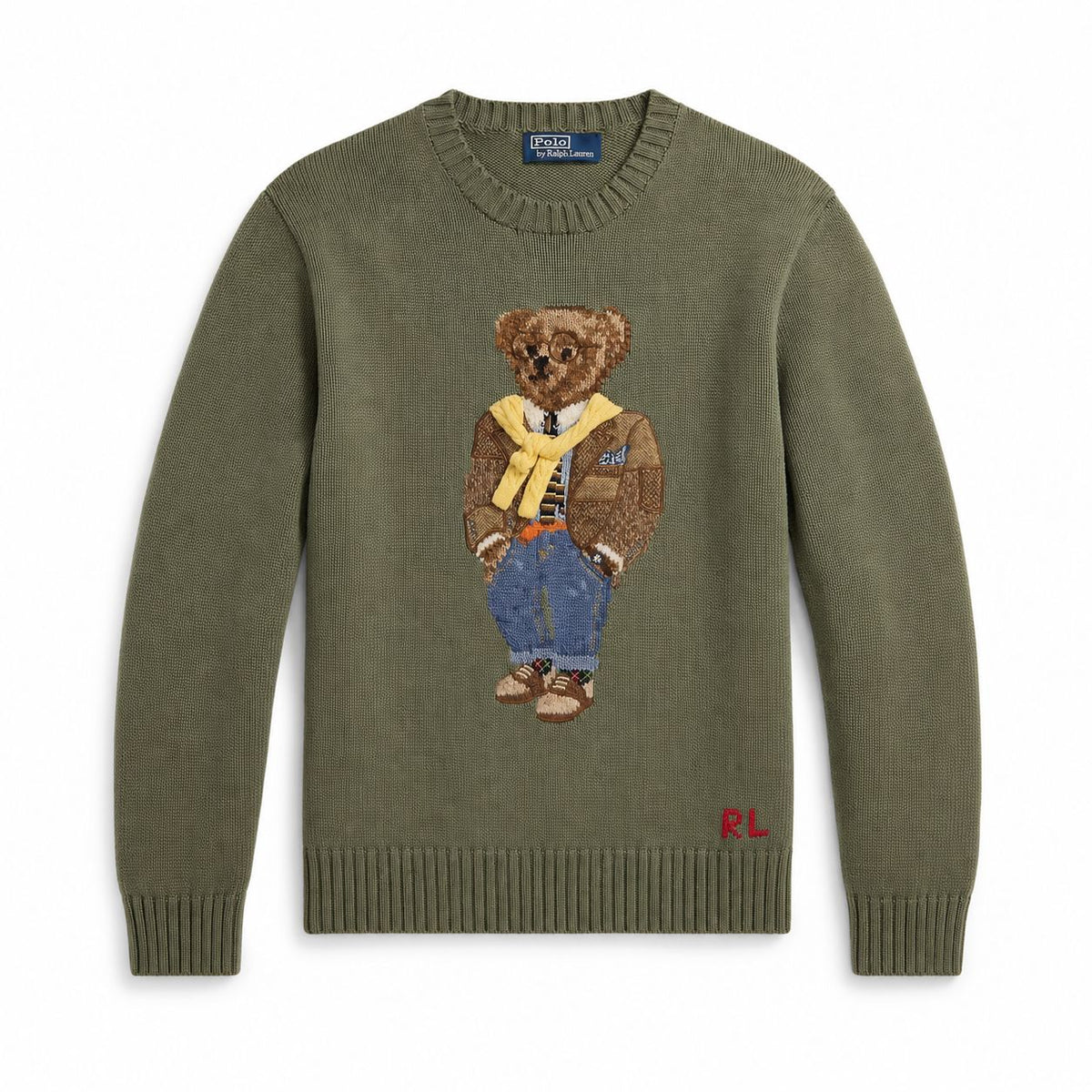 Strickpullover mit Intarsienmuster und Polospiel-Motiv