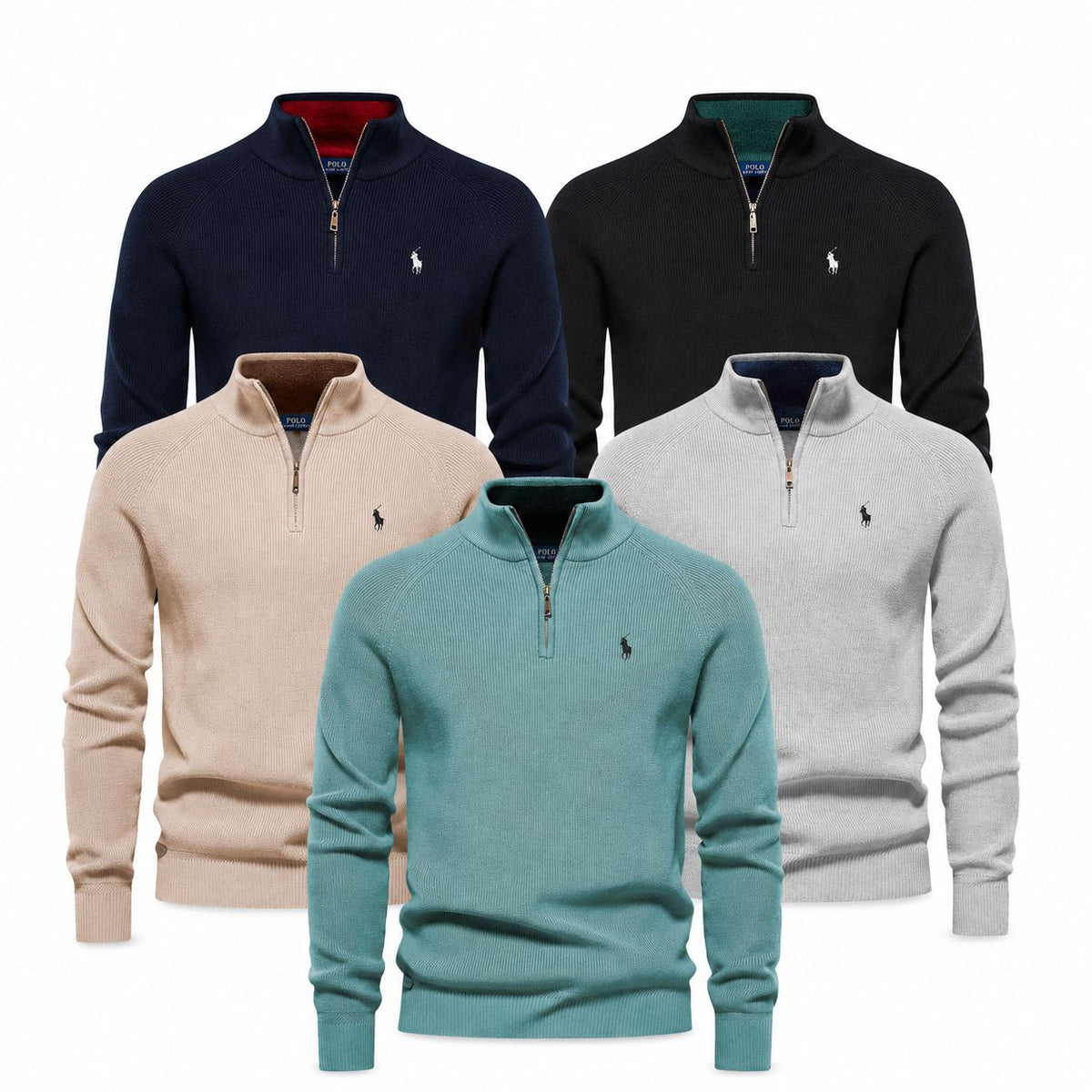 Gepolsterter Reißverschluss-Pullover Herren