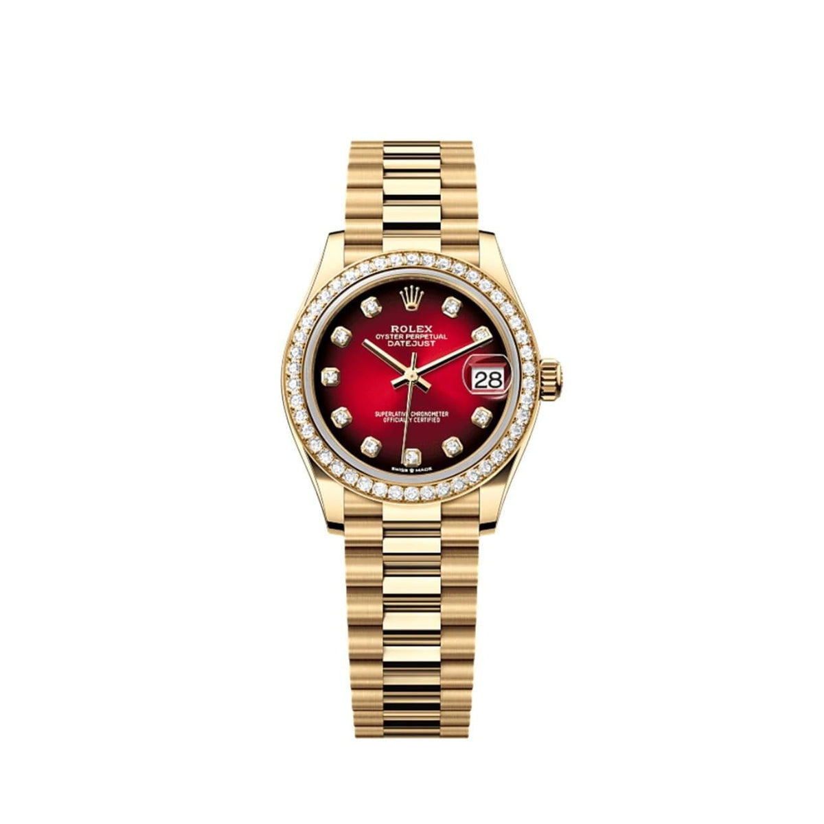 Diamantbesetzte Herrenuhr Schwarz Zifferblatt 31mm